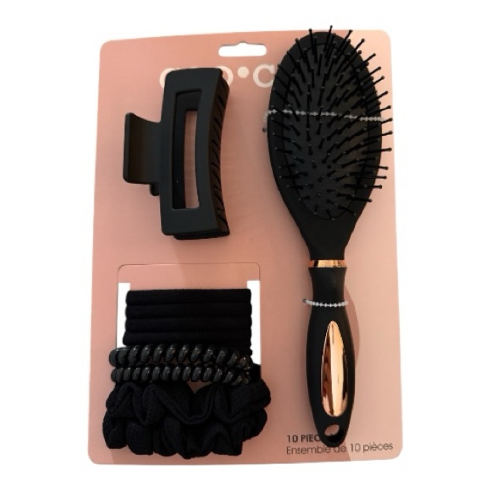 Black and Gold Hair Brush Set